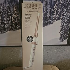 Conair Double Ceramic 1/2" Curling Iron-NEW
